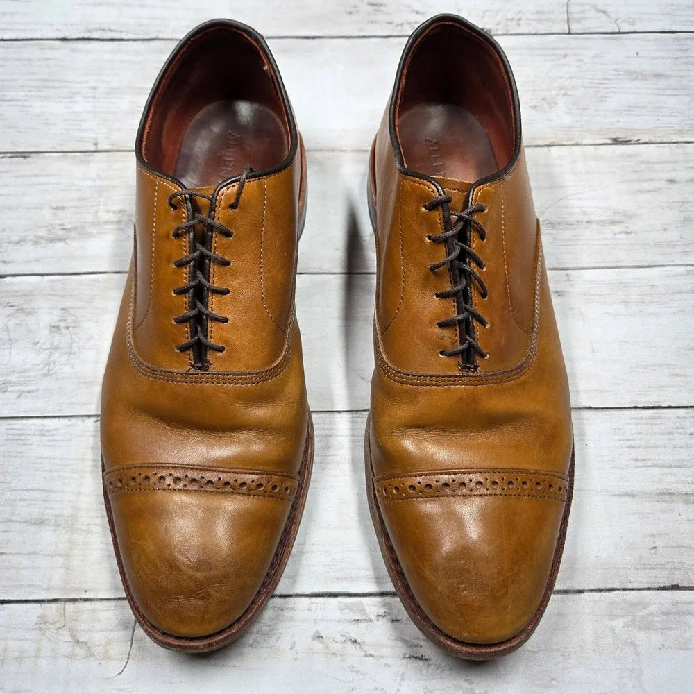 Allen Edmonds Fifth Avenue Oxford Cap Toe Men 10 D Walnut Leather Dress Shoes